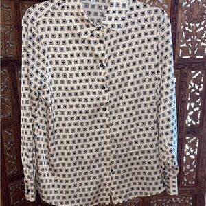 Maison d’ Amelie Geometric Patterned Button-Up Shirt women’s size small